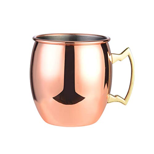 Mule Kupferbecher, Moskauer Kupferbecher, Cocktailbecher aus Edelstahl mit Mule-Tasse, 530 ml, handgefertigt, Retro-Stil, für Bierpartys, Liebhaber der Mule Kupferbecher, Moskauer Kupferbecher, Cocktailbecher aus Edelstahl mit Mule-Tasse, 530 ml, handgefertigt, Retro-Stil, für Bierpartys, Liebhaber der von Lunaobrik