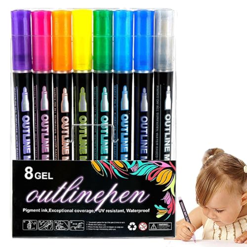 Pensas Shimmer – Craft Pen, 8 Farben Zeichenmarker, robuste Tinte und glattes Pinselschema Marker für Geburtstagsgrußkarten, Kritzeleien, Sc-Kunstbedarf Pensas Shimmer – Craft Pen, 8 Farben Zeichenmarker, robuste Tinte und glattes Pinselschema Marker für Geburtstagsgrußkarten, Kritzeleien, Sc-Kunstbedarf von Lunaobrik