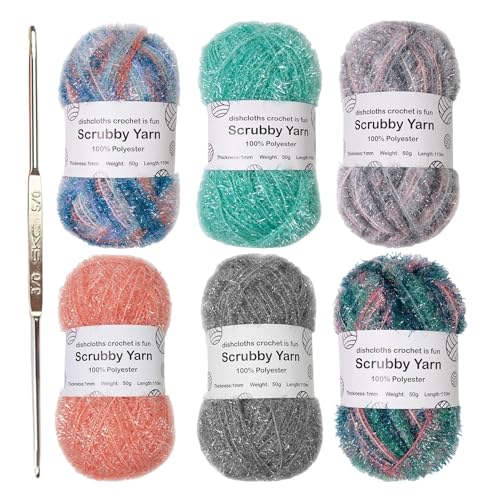 Reinigungsgarn – Spültuch Häkelgarn, 50g Polyester | Küchenhelfer Garn, Glanzfaden für Badtextilien, Diyy Bastelgarn, Strickgarn für Haushalt, 1mm Stärke, 110m Länge Reinigungsgarn – Spültuch Häkelgarn, 50g Polyester | Küchenhelfer Garn, Glanzfaden für Badtextilien, Diyy Bastelgarn, Strickgarn für Haushalt, 1mm Stärke, 110m Länge von Lunaobrik
