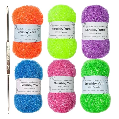 Reinigungsgarn – Spültuch Häkelgarn, 50g Polyester | Küchenhelfer Garn, Glanzfaden für Badtextilien, Diyy Bastelgarn, Strickgarn für Haushalt, 1mm Stärke, 110m Länge Reinigungsgarn – Spültuch Häkelgarn, 50g Polyester | Küchenhelfer Garn, Glanzfaden für Badtextilien, Diyy Bastelgarn, Strickgarn für Haushalt, 1mm Stärke, 110m Länge von Lunaobrik