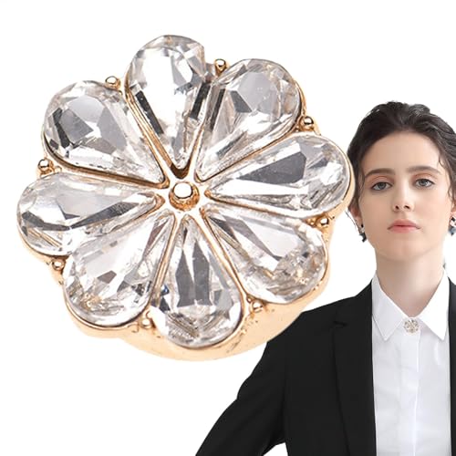 Rhinestone Button Clip - Rhinestone Buttons für Kleidung, 1,9 cm Knopfabdeckungen für Damen | Legierung Strass Knöpfe, Verzierungen Knöpfe, exquisite Kleidung für mo von Lunaobrik