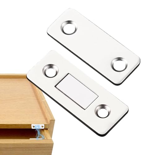 Schrank-Magnete - Türschließer 'Schrank' mit starkem Magnet, 2 Stück schmale Türverschlüsse 'Schrank' | kaltreduzierter Stahl mit einem starken Magnetverschluss, Verriegelungsmag von Lunaobrik