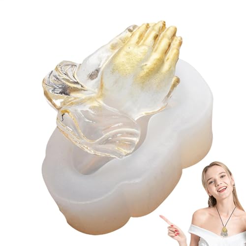 Silikonform der Buddha-Hand, Gebetshandschleifen, durchscheinende Handdekoration, Gießseifenformen aus Epoxidharz, Seifenform aus Kunstharz von Lunaobrik