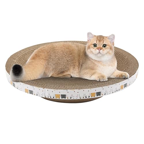 aus Karton – Kratzstempel mit hoher Dichte in Form einer Schüssel und einem Bett | Langlebiges Kratzbrett für Katzen im Innenbereich | Multifunktionales Kratzbrett für Katzen von Lunaobrik
