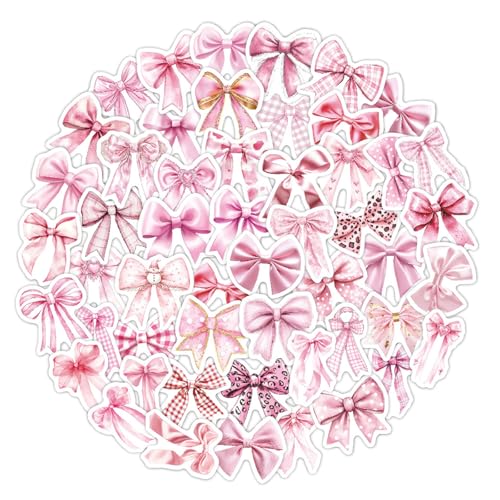 LunarCharm 100 Stück Rosa Schleifen-Aufkleber, Schleifen-Aufkleber im Vintage-Stil, ästhetische Aufkleber, wasserdichte rosa Schleifen-Aufkleber aus Vinyl, für Wasserflasche LunarCharm 100 Stück Rosa Schleifen-Aufkleber, Schleifen-Aufkleber im Vintage-Stil, ästhetische Aufkleber, wasserdichte rosa Schleifen-Aufkleber aus Vinyl, für Wasserflasche von LunarCharm