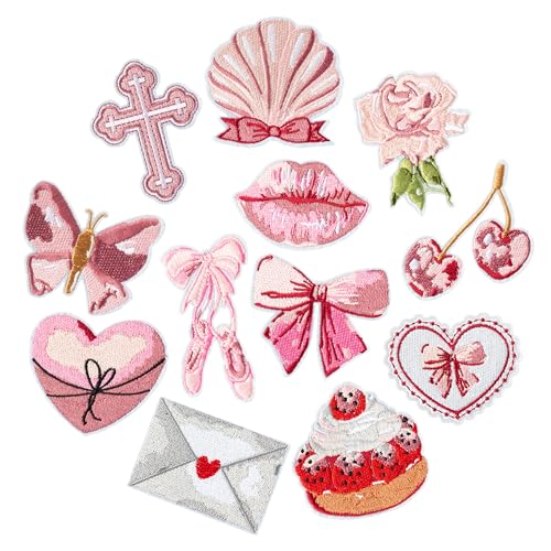 LunarCharm 12 Stück rosa bügelflicken flicken zum aufbügeln mit Schleifenmuster bügelbilder für textilien patches zum aufbügeln DIY-Bastelgeschenke für Mädchen, Frauen LunarCharm 12 Stück rosa bügelflicken flicken zum aufbügeln mit Schleifenmuster bügelbilder für textilien patches zum aufbügeln DIY-Bastelgeschenke für Mädchen, Frauen von LunarCharm