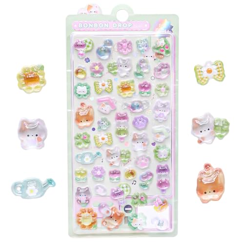 LunarCharm 3D Sticker Set Mit Süße Cartoon-Katzen, Mini Puffy Wiederverwendbare Sticker für Scrapbooks Aufklebern Für Kinder, Geeignet Als Belohnung Und Dekoration von LunarCharm