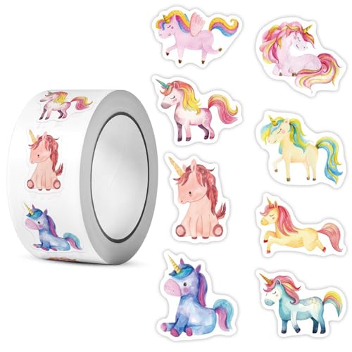 LunarCharm 500 Stück Einhorn-Sticker, runde Einhorn-Aufkleber, Belohnungssticker mit Einhornmotiven, runde Aufkleber mit Einhörnern, Tiermuster-Sticker für Kinder LunarCharm 500 Stück Einhorn-Sticker, runde Einhorn-Aufkleber, Belohnungssticker mit Einhornmotiven, runde Aufkleber mit Einhörnern, Tiermuster-Sticker für Kinder von LunarCharm