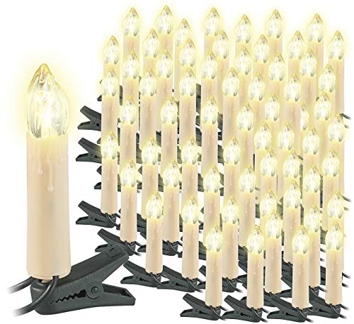 Lunartec Kerzenlichterkette: 3er-Set LED-Weihnachtsbaum-Lichterketten, je 20 LED-Kerzen, IP44 (Kerzen Baum außen, Lichterkette Kerzen LED aussen, Weihnachten) von Lunartec