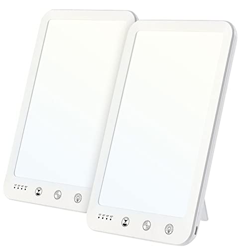 Lunartec Tageslichtleuchte: 2er-Set CCT-LED-Tageslichtlampe, 10.000 Lux, Timer, USB-C, 3000-6500K (Vollspektrumlampe, Tageslichtlampe Lichttherapie, Gesundheit) von Lunartec