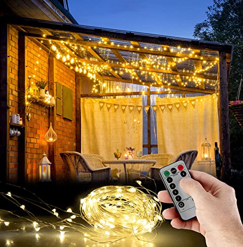 Lunartec Lichterketten außen: Outdoor-Lichtervorhang, 300 LEDs, Fernbedienung, 3x3 m, warmweiß, IP44 (Lichterkette Netz, Ledvorhang, Fernbedienungen) von Lunartec