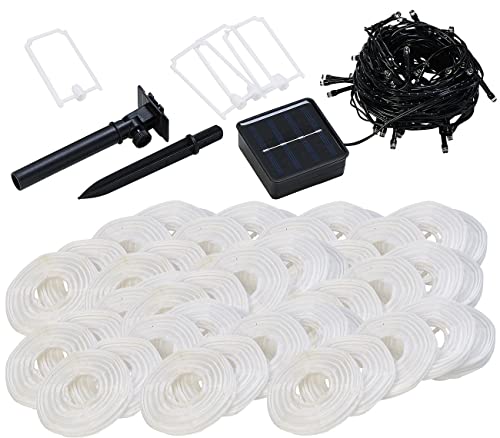 Lunartec Lampignon: Solar-LED-Lichterkette, warmweiß, mit 50 weißen Lampions, 10 m, IP44 (Solar Lichterkette Camping, Lichterketten Outdoor, Weihnachtsbeleuchtung) von Lunartec