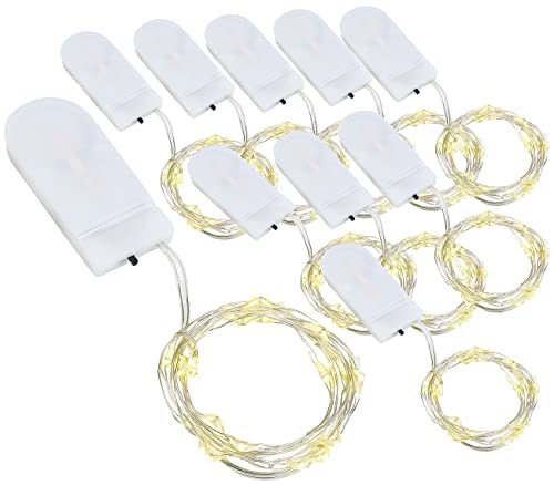 Lunartec Mini Lichterkette: 10er-Set LED-Lichterdraht, je 24 Mikro-LEDs, je 1,2 m, IPX4, warmweiß (LED Draht, LED Micro Lichterkette, Fensterbeleuchtung) von Lunartec