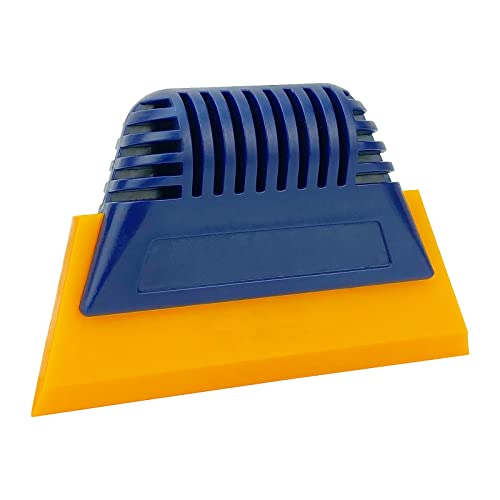 Lunbengo Handlicher Gummi-Rakel, Fensterfolien-Rakel, streifenfreier Glaswischer für Fenster, Spiegel, Fliesen, Arbeitsplatte, Spüle und Fenstertönung, 12,7 x 8,5 cm von Lunbengo