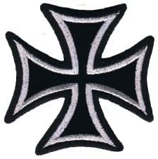 Iron Cross Aufnäher Motorrad Malteser zum Aufbügeln / Aufnähen von Lunch Money