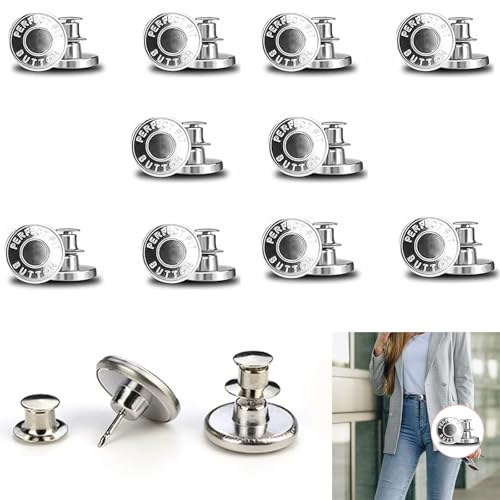 12 Stück 17mm Button Pins, Jeans Knöpfe Ohne Nähen, Hosenknöpfe Zum Stecken, DIY Jeansknopf, Hosen Enger Machen, zum Erweitern oder Reduzieren der Hosengröße 12 Stück 17mm Button Pins, Jeans Knöpfe Ohne Nähen, Hosenknöpfe Zum Stecken, DIY Jeansknopf, Hosen Enger Machen, zum Erweitern oder Reduzieren der Hosengröße von Lunpog