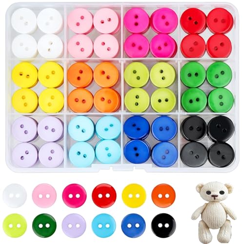 300 Stück Bunte Knöpfe 15mm 2-Loch Harz Knöpfe Rund Knöpfe mit Aufbewahrungsbox für Nähen Kinder DIY Handwerk Scrapbooking und Dekorieren, 12 Farben für DIY Basteln Nähen Scrapbooking und Dekorieren 300 Stück Bunte Knöpfe 15mm 2-Loch Harz Knöpfe Rund Knöpfe mit Aufbewahrungsbox für Nähen Kinder DIY Handwerk Scrapbooking und Dekorieren, 12 Farben für DIY Basteln Nähen Scrapbooking und Dekorieren von Lunpog