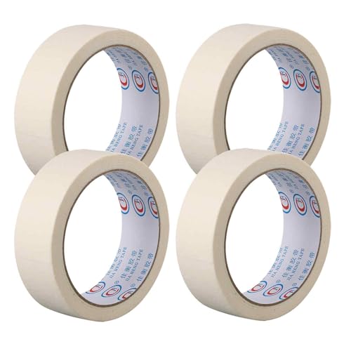 4 Stück Künstlerband, 50 m x 15 mm Malerband Weiß, Abnehmbares Masking Tape für Kunst, Aquarellmalerei, Leinwandrahmen, Buntes Klebeband für Malen von Lunpog