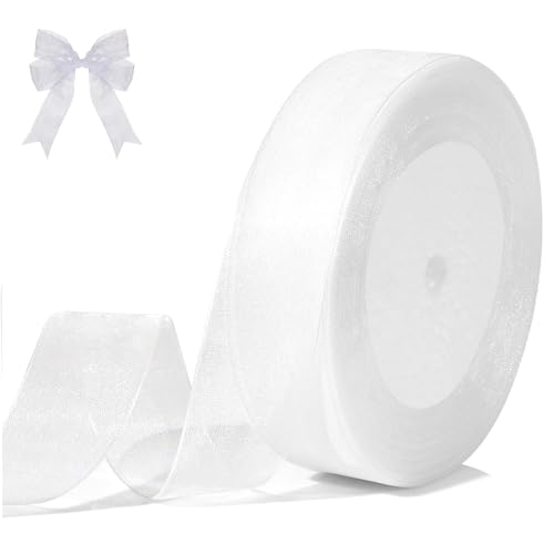 45m Organzaband 2 Bände Weiß1.5cm Breit Chiffo Geschenkband,Transparentes Organza Bänder Chiffonband Schleifenband Geschenkverpackung Deko Band Tüllband für Weihnachten Hochzeit Taufe Geburtstag 45m Organzaband 2 Bände Weiß1.5cm Breit Chiffo Geschenkband,Transparentes Organza Bänder Chiffonband Schleifenband Geschenkverpackung Deko Band Tüllband für Weihnachten Hochzeit Taufe Geburtstag von Lunpog