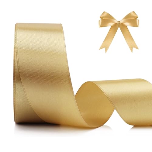 4 cm Satinband Gold, Hochwertiges Schleifenband für Hochzeit, Geschenkverpackung, Deko, Seidenband für Basteln, Präsent Geschenkband, Stoffband für Geburtstag, Festliche Satinbänder, 22.8 m 4 cm Satinband Gold, Hochwertiges Schleifenband für Hochzeit, Geschenkverpackung, Deko, Seidenband für Basteln, Präsent Geschenkband, Stoffband für Geburtstag, Festliche Satinbänder, 22.8 m von Lunpog