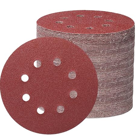 60 Stück Schleifpapier 125mm Klett, Profi Schleifscheiben (8 Loch) für Exzenterschleifer, Körnung 40, Hochwertige Schleifmittel für Holz, Metall von Lunpog