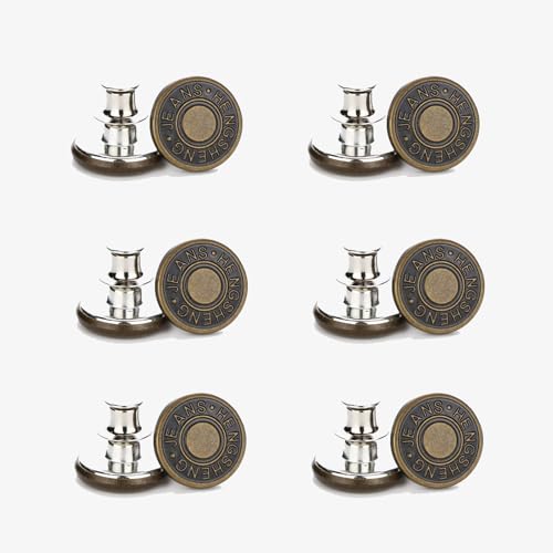 Jeansknöpfe, 17 mm, abnehmbar, Metall, DIY, einziehbar, verstellbar, für Reparatur von Hosen, Mantel, Jacken, 12 Stück Jeansknöpfe, 17 mm, abnehmbar, Metall, DIY, einziehbar, verstellbar, für Reparatur von Hosen, Mantel, Jacken, 12 Stück von Lunpog