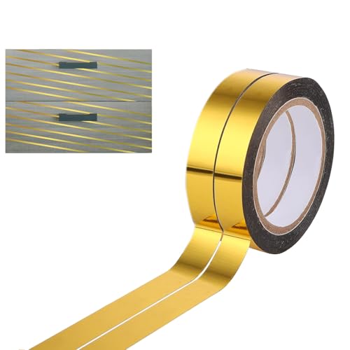 Lunpog 2 Rollen Selbstklebende Metallic Klebeband, 15mm x 50m Goldfolie Washi Klebeband gold, Glänzendes Gold Klebeband für Wand Garderobe Badezimmer Dekoration Geschenkverpackungen Lunpog 2 Rollen Selbstklebende Metallic Klebeband, 15mm x 50m Goldfolie Washi Klebeband gold, Glänzendes Gold Klebeband für Wand Garderobe Badezimmer Dekoration Geschenkverpackungen von Lunpog