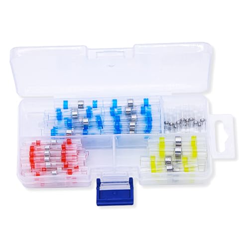 Schrumpfkabelverbinder, Schrumpfschlauch, Schrumpfverbinder, hitzeversiegelbar, Anschluss-Set für Klemmen, Marinequalität (100 Stück) von Lunpog