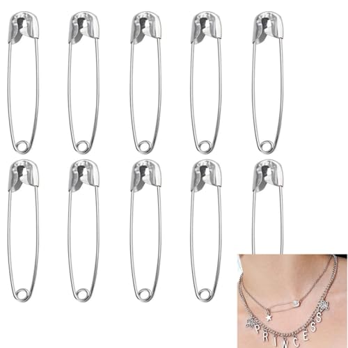 Sicherheitsnadeln, 38MM Sicherheit Pin, Safety Pins für Kunsthandwerk Nähen Schmuckherstellung Heimarbeitsplatz(10 Stück) von Lunpog