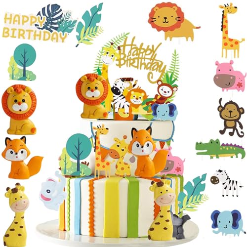 Lunriwis 17 Stück Dschungel Tier Kuchen Topper, Dschungel-Themen-Party Tortendeko, Dschungel Tortendeko für Jungen und Mädchen 1. Geburtstag, für Kinder Geburtstag Party Kuchen Topper Lunriwis 17 Stück Dschungel Tier Kuchen Topper, Dschungel-Themen-Party Tortendeko, Dschungel Tortendeko für Jungen und Mädchen 1. Geburtstag, für Kinder Geburtstag Party Kuchen Topper von Lunriwis