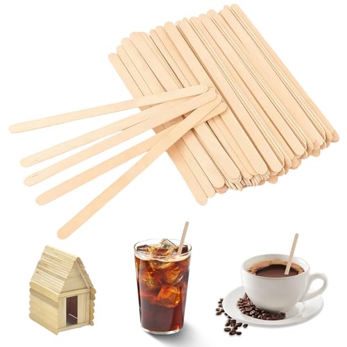 1000 Stück Rührstäbchen Holz, 11cm Kaffeerührstäbchen, Holzstäbchen Kaffee, Kaffeestäbchen Einweg Holz, Biologisch Abbaubar, Umweltfreundlich, für Tee Und Kaffee Milch Saft Holzstäbchen Zum Basteln von Lunza