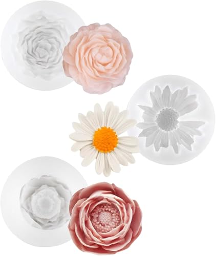 3 Stück 3D Silikonform Blumen Kerzen, Gießformen Silikon Blumen, Kerzen Formen Silikon, Silikonformen Blumens, Silikonformen Gießformen Blüten, für DIY Kerzens, Seifen, Schokolade, Gipsharzhandwerk 3 Stück 3D Silikonform Blumen Kerzen, Gießformen Silikon Blumen, Kerzen Formen Silikon, Silikonformen Blumens, Silikonformen Gießformen Blüten, für DIY Kerzens, Seifen, Schokolade, Gipsharzhandwerk von Lunza