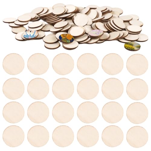 400 Stück Runde Holzscheiben zum Basteln 20mm Kleine Holzscheiben Rund Glatt Geschliffen Naturholzscheiben für DIY, Dekoration und Handwerk Ideal für Weihnachten, Hochzeit und Scrapbooking, 2mm Dicke von Lunza