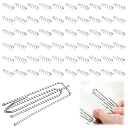 60 Stück Gardinenhaken Metall, Gardinenhaken Edelstahl Vorhanghaken für Schienen, Faltenhaken Curtain Hooks, Gardinen Haken Zum EinhäNgen, Haken Gardinen für Vorhänge Türvorhänge Duschvorhänge von Lunza