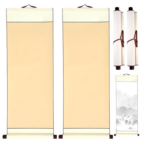 Leere Hängende Schriftrolle Zum Beschreiben,2pcs Chinesische Schriftrolle Kalligraphie Leere Hängende 80 X 30 cm,mit Holzstäben Zur Wandmontage,für Chinesische Kalligrafie Malerei,Kalligraphie,Kunst Leere Hängende Schriftrolle Zum Beschreiben,2pcs Chinesische Schriftrolle Kalligraphie Leere Hängende 80 X 30 cm,mit Holzstäben Zur Wandmontage,für Chinesische Kalligrafie Malerei,Kalligraphie,Kunst von Lunza
