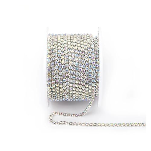 1 Yard/10 Yards Glitzer-Kristall-Strasskette for Aufnähen und Aufkleben for Kleidung, DIY-Kleidungszubehör für DIY Kunst Kleidung Hochzeit Party Dekoration(Color 2,10YARDS_2.5MM) von LuoAXINN