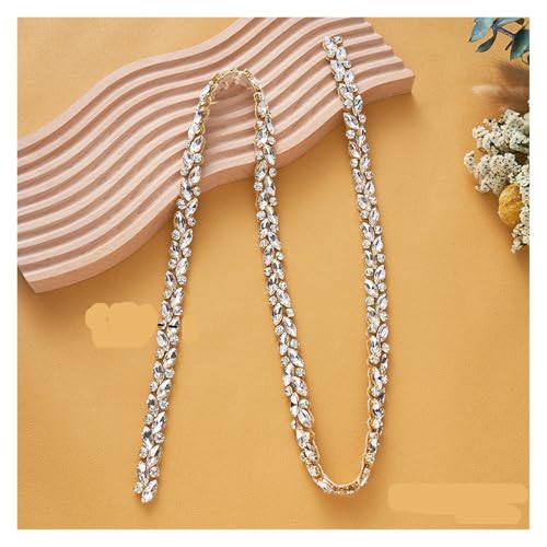 1 Yard Strass-Kristall-Applikation, Besatz for Schärpen, Stirnbänder, Strass-Kette auf Hotfix-Perlen, Nähen for Brautkleider für DIY Kunst Kleidung Hochzeit Party Dekoration(Color4) von LuoAXINN