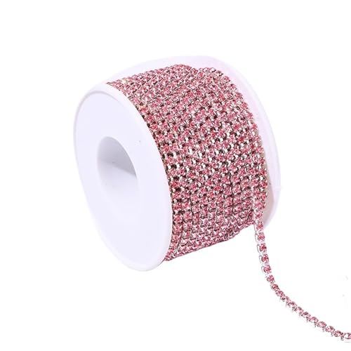 10 Yard/Rolle Kristall Strass Kette Trim for Hochzeit Kleid Nähen Handwerk DIY Dekoration Schmuck für DIY Kunst Kleidung Hochzeit Party Dekoration(Color 6,10YARDS_3MM) von LuoAXINN