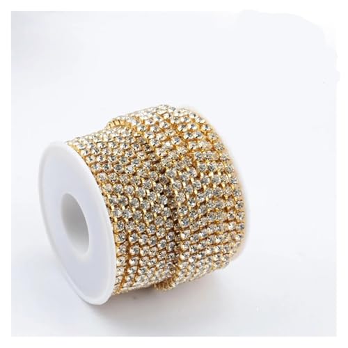 10 Yard Kristall Strass Kette Nähen Kleber-Auf for Kleidung DIY Kleidungsstück Zubehör für DIY Kunst Kleidung Hochzeit Party Dekoration(Color 3,10YARDS_2.5MM) von LuoAXINN