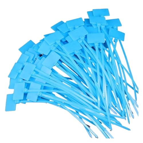 100/500x Kabelbinder Tag Etiketten Loop Ties Self-locking Zip Ribbon Home Office Garten Lagerung Zubehör für Kabelmanagement(Blue,200PCS) von LuoAXINN