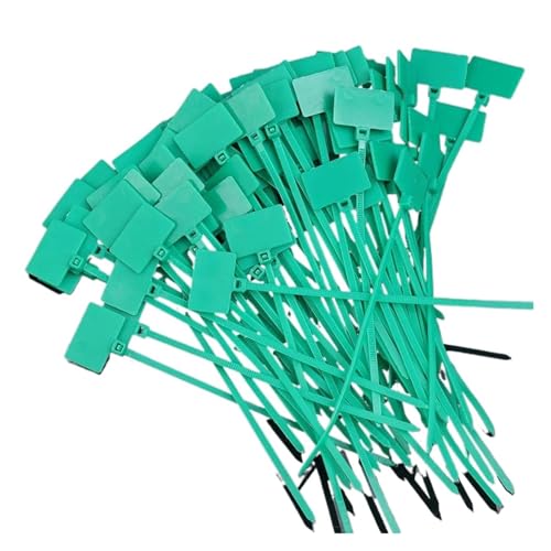 100/500x Kabelbinder Tag Etiketten Loop Ties Self-locking Zip Ribbon Home Office Garten Lagerung Zubehör für Kabelmanagement(Green,100PCS) von LuoAXINN