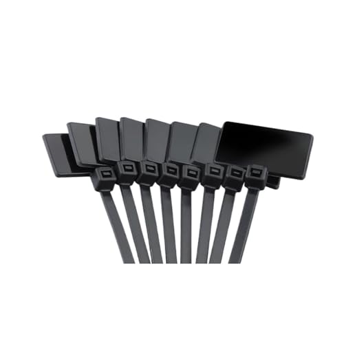 100 STÜCKE 4X150 MM Kabelbinder Tag Etiketten Selbstsichernde Marker Zip Netzwerk Schleife Drahtbänder Farbe Wasserdicht für Kabelmanagement(Black) von LuoAXINN