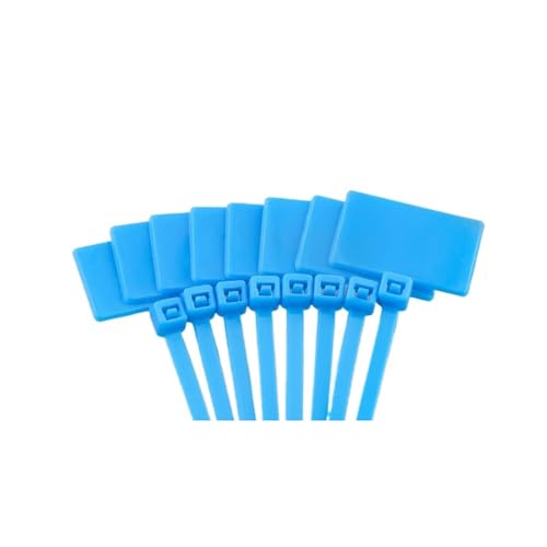 100 STÜCKE 4X150 MM Kabelbinder Tag Etiketten Selbstsichernde Marker Zip Netzwerk Schleife Drahtbänder Farbe Wasserdicht für Kabelmanagement(Blue) von LuoAXINN