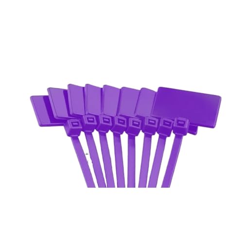 100 STÜCKE 4X150 MM Kabelbinder Tag Etiketten Selbstsichernde Marker Zip Netzwerk Schleife Drahtbänder Farbe Wasserdicht für Kabelmanagement(Purple) von LuoAXINN