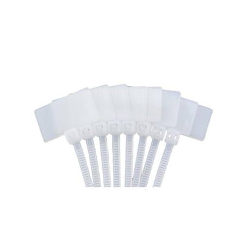 100 STÜCKE 4X150 MM Kabelbinder Tag Etiketten Selbstsichernde Marker Zip Netzwerk Schleife Drahtbänder Farbe Wasserdicht für Kabelmanagement(White) von LuoAXINN