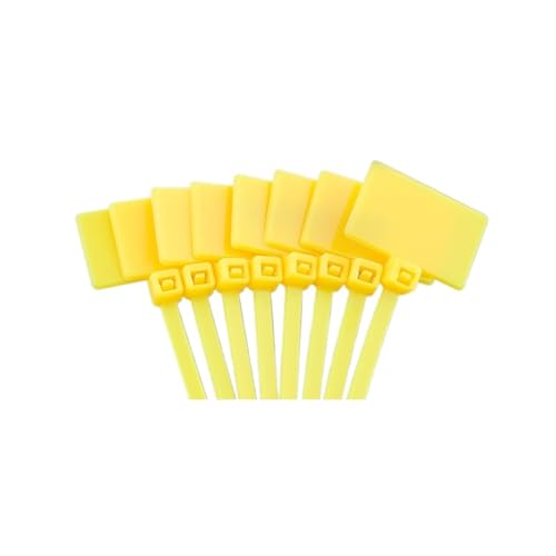 100 STÜCKE 4X150 MM Kabelbinder Tag Etiketten Selbstsichernde Marker Zip Netzwerk Schleife Drahtbänder Farbe Wasserdicht für Kabelmanagement(Yellow) von LuoAXINN