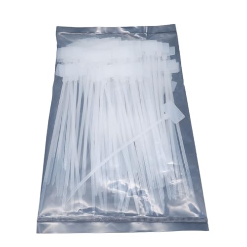 100 Stück Kabelbinder, Etiketten, Schlaufe, selbstsichernde, Netzwerk-Befestigungsbänder, Markierungen, 4 x 150 mm, 3, 200 für Kabelmanagement(100pcs White,4x150mm) von LuoAXINN