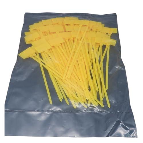 100 Stück Kabelbinder, Etiketten, Schlaufe, selbstsichernde, Netzwerk-Befestigungsbänder, Markierungen, 4 x 150 mm, 3, 200 für Kabelmanagement(100pcs Yellow,4x200mm) von LuoAXINN