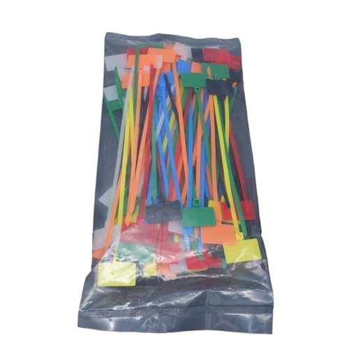 100 Stück Kabelbinder, Etiketten, Schlaufe, selbstsichernde, Netzwerk-Befestigungsbänder, Markierungen, 4 x 150 mm, 3, 200 für Kabelmanagement(100pcs rmixed,4x200mm) von LuoAXINN
