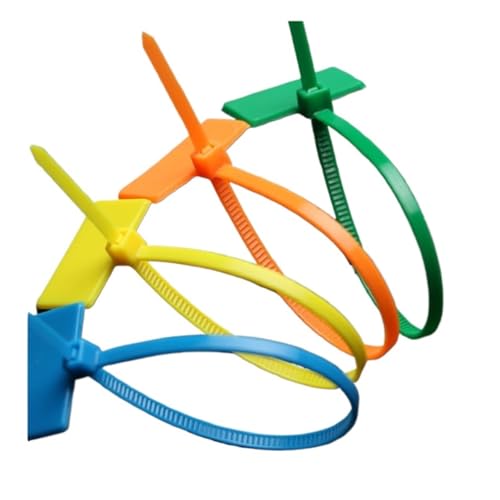 100 Stück Markierungskabelbinder 3 x, 4 150/200 mm Etikettenschlaufe Selbstsichernde Kabelbinder zur Kabelmarkierung und -organisation für Kabelmanagement(4x150mm-yellow) von LuoAXINN